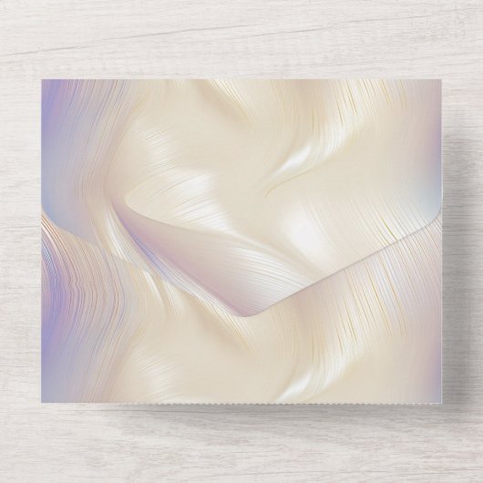 Hübsches Perl Lila Aqua All In One Einladung (Rückseite)