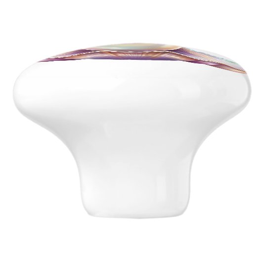 Hübsches Perlmuttpearl Clamshell Pink Monogramm Keramikknauf (Seitenansicht)