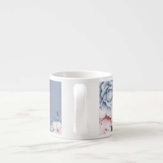 Hübsches personalisiertes Blumengeschenk Espressotasse (Rückseite)