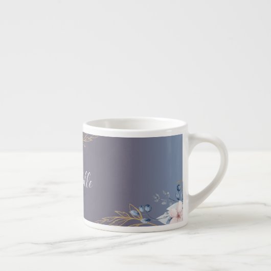 Hübsches personalisiertes Blumengeschenk Espressotasse (Rechts)