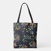 Hübsches Personalisiertes dunkles Floral Butterfly Tasche (Rückseite)