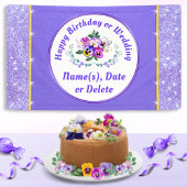Hübsches Personalisiertes, florales Happy Birthday Banner