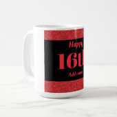 Hübsches personalisiertes Geburtstagsgeschenk 16. Kaffeetasse (Vorderseite Links)