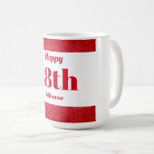 Hübsches personalisiertes Geburtstagsgeschenk 18. Kaffeetasse (VorderseiteRechts)