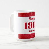 Hübsches personalisiertes Geburtstagsgeschenk 18. Kaffeetasse (Vorderseite Links)