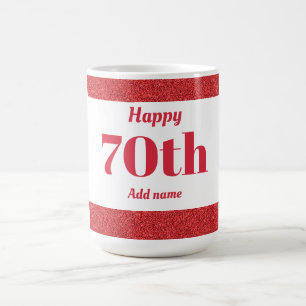 Hübsches personalisiertes Geburtstagsgeschenk 70. Kaffeetasse