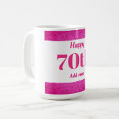 Hübsches personalisiertes Geburtstagsgeschenk 70. Kaffeetasse (Vorderseite Links)