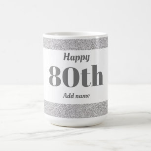 Hübsches personalisiertes Geburtstagsgeschenk 80.  Kaffeetasse