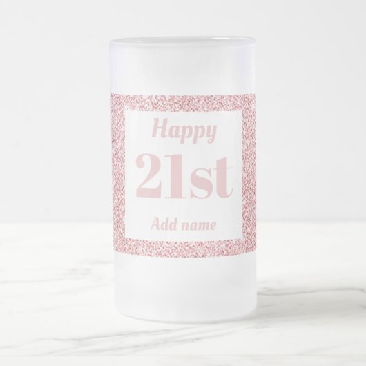 Hübsches personalisiertes Geburtstagsgläsergeschen Mattglas Bierglas (Mittel)