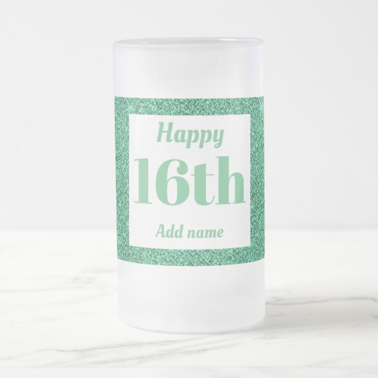 Hübsches personalisiertes Geburtstagsgläsergeschen Mattglas Bierglas (Mittel)