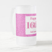 Hübsches personalisiertes Geburtstagsgläsergeschen Mattglas Bierglas (Vorderseite Links)