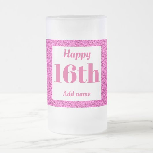 Hübsches personalisiertes Geburtstagsgläsergeschen Mattglas Bierglas (Mittel)