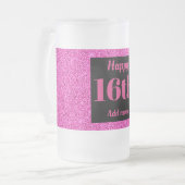 Hübsches personalisiertes Geburtstagsgläsergeschen Mattglas Bierglas (Vorderseite Links)