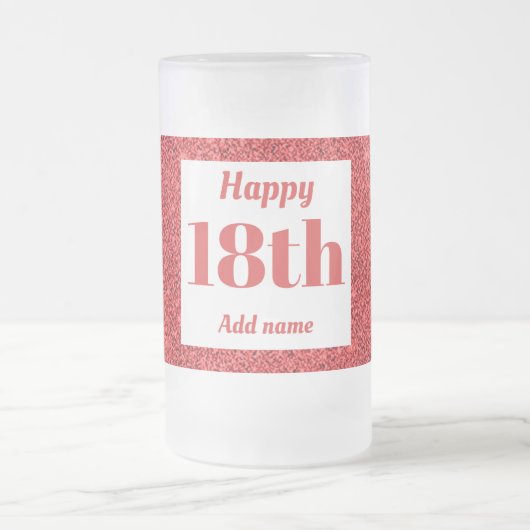 Hübsches personalisiertes Geburtstagsgläsergeschen Mattglas Bierglas (Mittel)