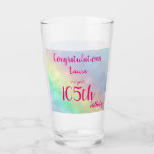 Hübsches personalisiertes Glück 105. Geburtstag Glas (Vorderseite)