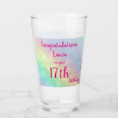 Hübsches personalisiertes Glück 17. Geburtstag Glas (Vorderseite)