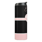 Hübsches Personalisiertes Herz in Rosa und Schwarz Thermosbecher (Nach links gedreht)
