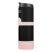 Hübsches Personalisiertes Herz in Rosa und Schwarz Thermosbecher (Nach rechts gedreht)