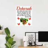 HÜBSCHES PERSONALISIERTES JEREMIAH 29:11 BUTTERFLY POSTER (Heimbüro)