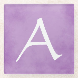 Hübsches personalisiertes lila Monogramm Glasuntersetzer