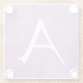 Hübsches personalisiertes lila Monogramm Glasuntersetzer (Rückseite)