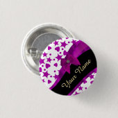 Hübsches personalisiertes magentarotes girly button (Vorne & Hinten)