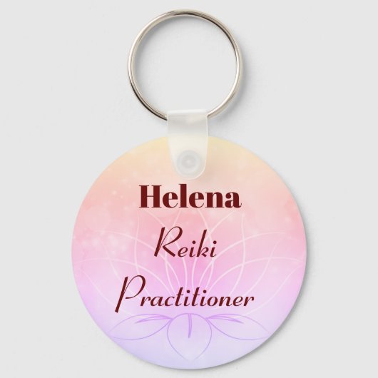 Hübsches personalisiertes Reiki Practitionerdesign Schlüsselanhänger (Vorderseite)