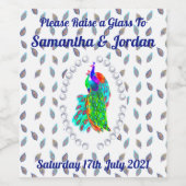 Hübsches Pfauenparadies Personalisiertes Weinetike Weinetikett (Einzelnes Label)