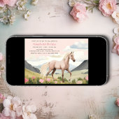 Hübsches Pferd, Blume und Gebirge Geburtstag Einladung