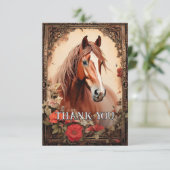 Hübsches Pferd Dankeskarte (Stehend Vorderseite)