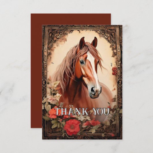 Hübsches Pferd Dankeskarte (Vorne/Hinten)