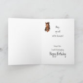 Hübsches Pferd, das sich an der Zunge festhält, zu Karte (Innenseite)