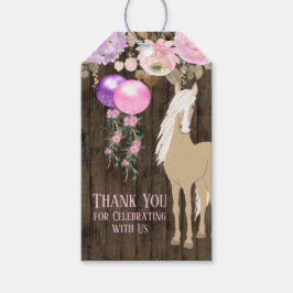 Hübsches Pferd Floral Barnwood Geburtstag Gefallen Geschenkanhänger