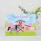 Hübsches Pferd Geburtstagsparty Einladung (Stehend Vorderseite)