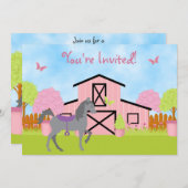 Hübsches Pferd Geburtstagsparty Einladung (Vorne/Hinten)