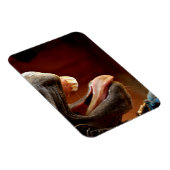 Hübsches Pferd mit Mundöffnung, Zungenstich raus Magnet (Rechte Seite)