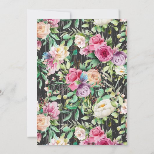 Hübsches Pferd und Blume auf rustikalem Holz zum G Einladung (Rückseite)