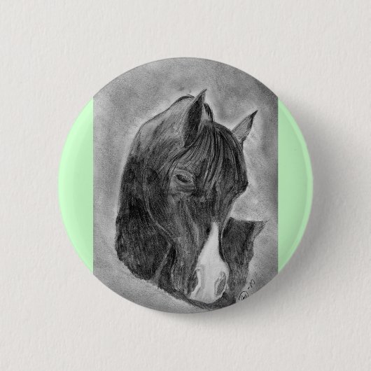 Hübsches Pferdeporträt Button (Vorderseite)
