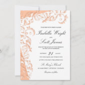 Hübsches Pfirsichbluedesign Einladung (Vorderseite)