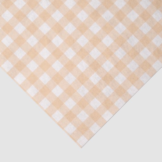Hübsches Pfirsichmuster Gingham Prüfmuster Seidenpapier (Ausschnitt)