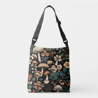 Hübsches Pilz- und Blumen-Klassikdesign Tragetaschen Mit Langen Trägern