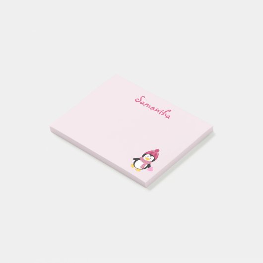 Hübsches Pinguinherz Post-it Klebezettel (angewinkelt)