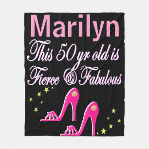 HÜBSCHES PINK 50. GEBURTSTAG PERSONALISIERTER BLAN FLEECEDECKE
