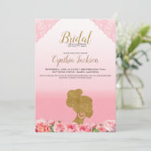 Hübsches Pink American Bridge Brautparty Einladung (Stehend Vorderseite)