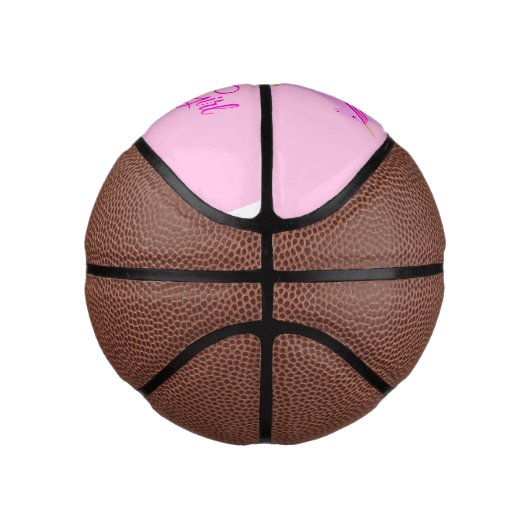 Hübsches Pink Baby Girl Unicorn Geschlecht zeigen Mini Basketball (Rechts)