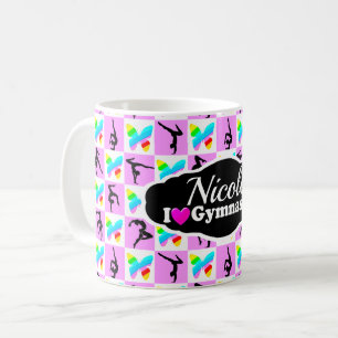 HÜBSCHES PINK-BUTTERFLY-GYMNASTICS-DESIGN KAFFEETASSE