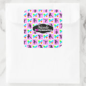 HÜBSCHES PINK-BUTTERFLY-GYMNASTICS-DESIGN QUADRATISCHER AUFKLEBER (Tasche)