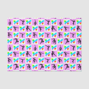 HÜBSCHES PINK-BUTTERFLY-GYMNASTICS-DESIGN SEIDENPAPIER