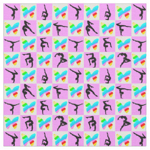 HÜBSCHES PINK-BUTTERFLY-GYMNASTICS-DESIGN STOFF