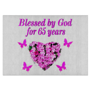 HÜBSCHES PINK FLORAL 65. GEBURTSTAG DESIGN SCHNEIDEBRETT